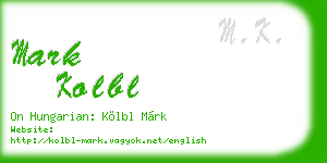 mark kolbl business card